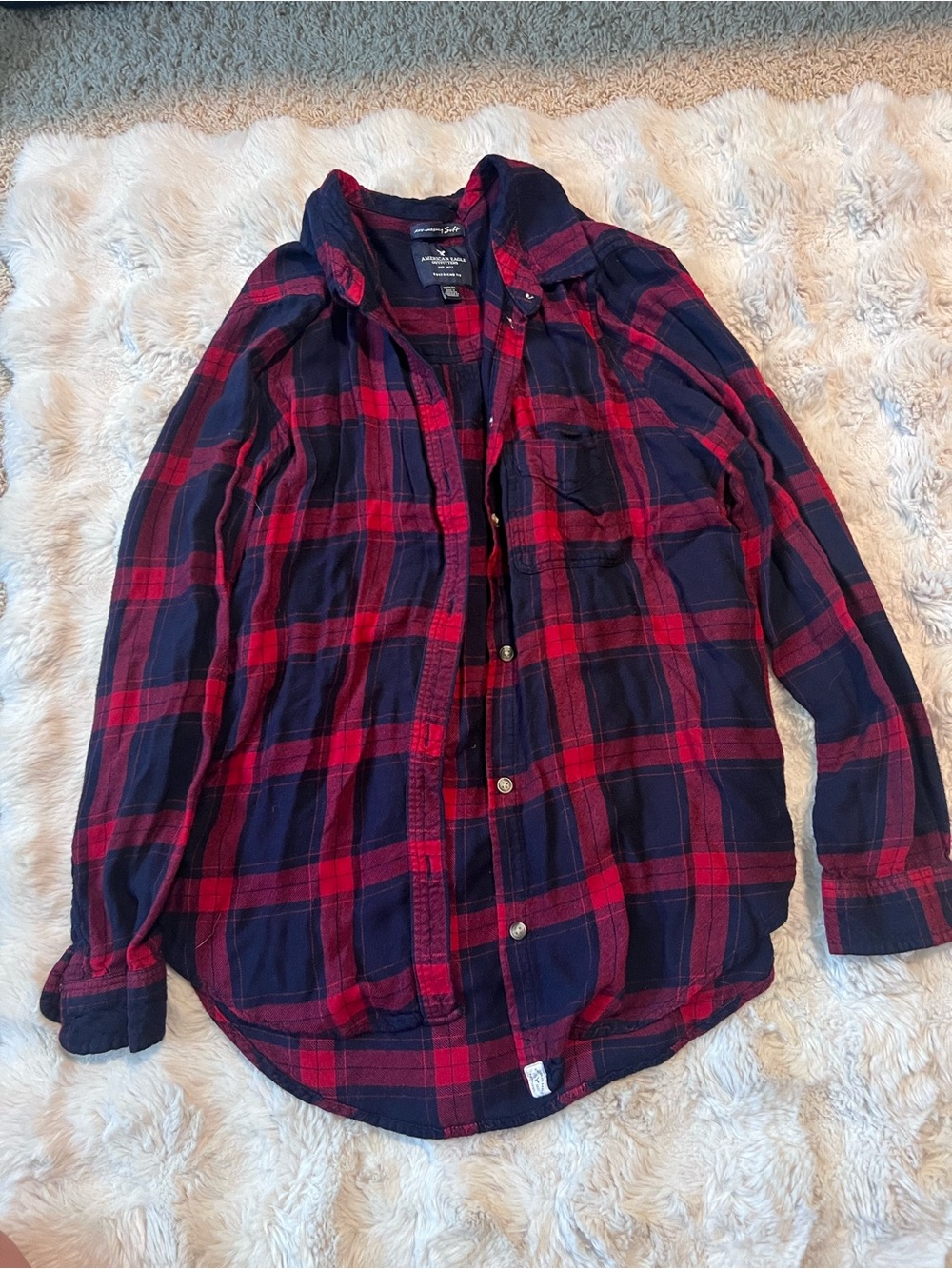 American Eagle Outfitters Red & Navy flannel